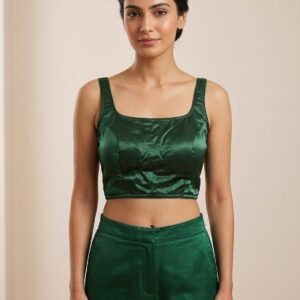 Solid Blouse Bottle Green