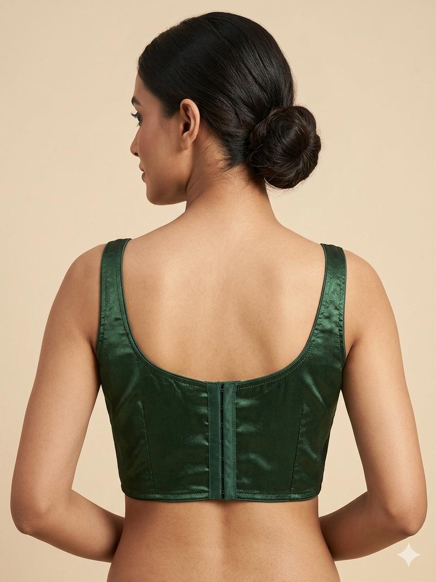 Solid Blouse Bottle Green